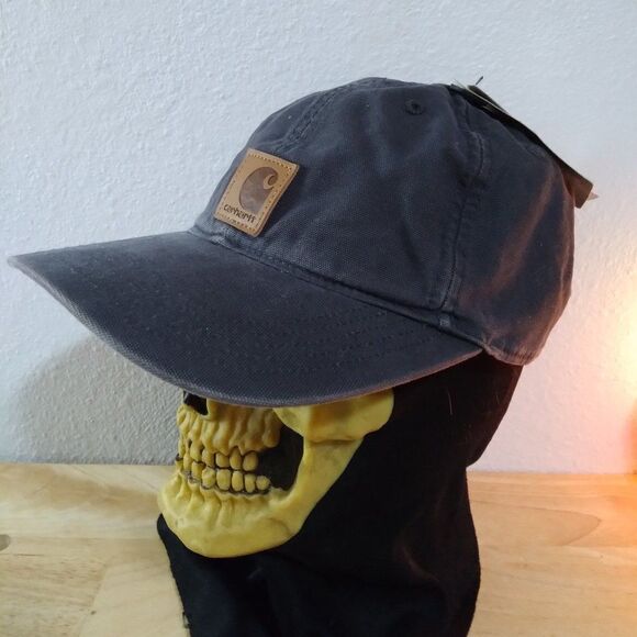 NWT Carhartt Logo  Leather Patch Strap Back Hat - Picture 2 of 9